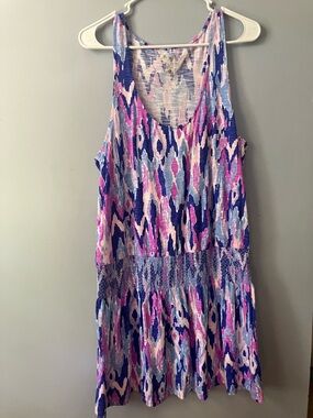 Lilly Pulitzer Pink, Blue & White Printed Tank Dress